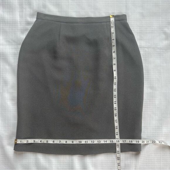 VTG Casual Corners Annex Gray Lined Pencil Coprcore Business Career Skirt SZ 10 - Picture 12 of 13